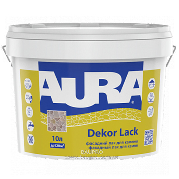 Лак AURA Dekor Lack фасадний акриловий для каменю, 10 л