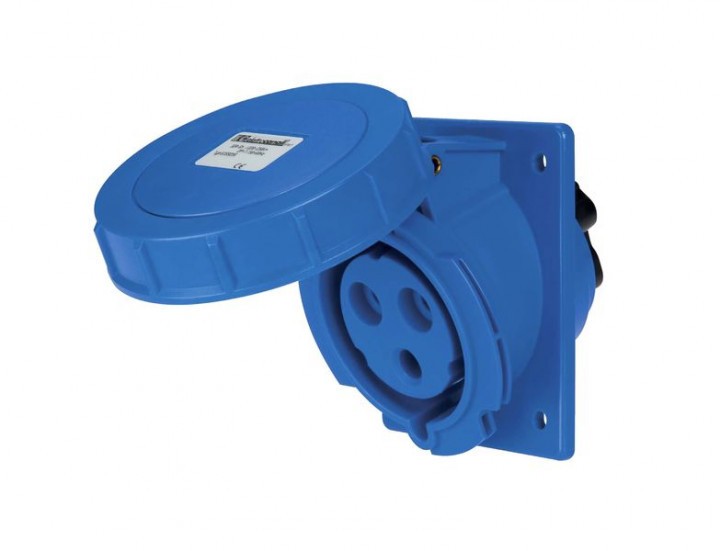 Розетка вбудована EC69051, IP67 (16A, 240V, 2P+PE) Elettrocanali (з нахилом 10°), фото 1