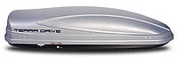 Автомобильный грузовой бокс TERRA DRIVE 480л серый металлик двухстороннее открытие