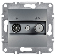 Телевизионная розетка TV-SAT 1dB сталь (отдельное контактное гнездо) Asfora EPH3400462