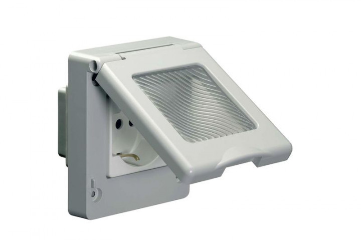 Розетка щитова Schuko IP55 (16A, 250V, 2P+PE) EC69056 Elettrocanali, фото 1