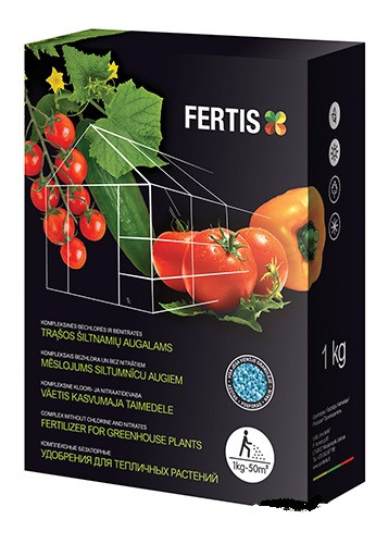 Добриво для рослин, вирощуваних у теплицях Fertis NPK 12-8-16+МЕ 1кг
