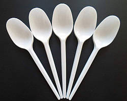 Ложка столова одноразова біла 16.5см./100шт.