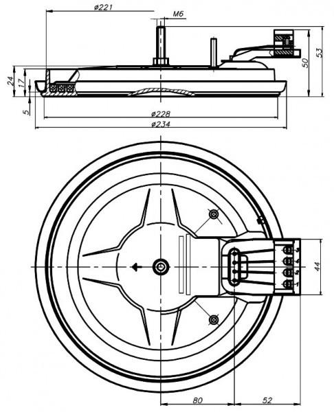 Конфорка чугунная 220мм 2000W HOT PLATE - фото 3 - id-p141444067