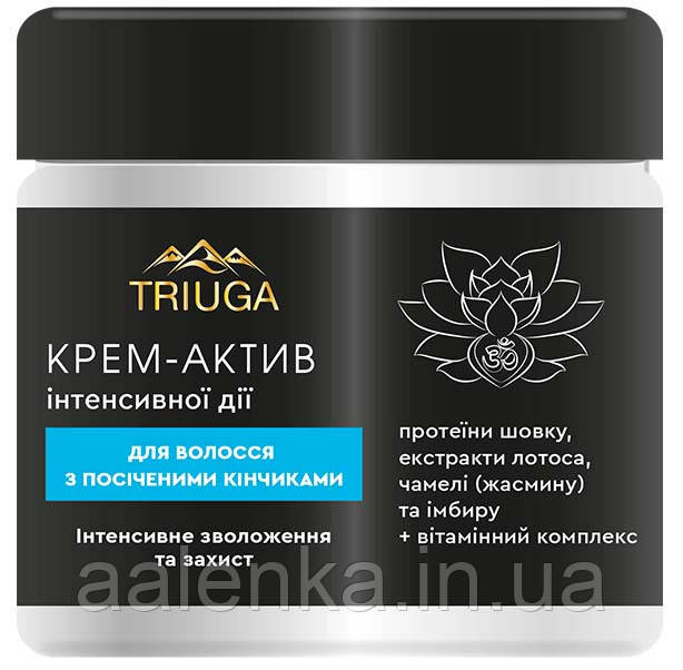 Triuga Крем-актив для волосся з посіченими кінцями, Інтенсивне зволоження та захист, 300 мл, AYURVEDA