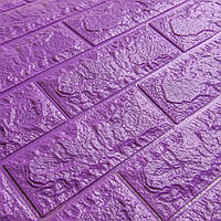 Самоклеючі 3D панелі декоративні шпалери Wall Sticker 700х770х7мм фіолетовий цегла.