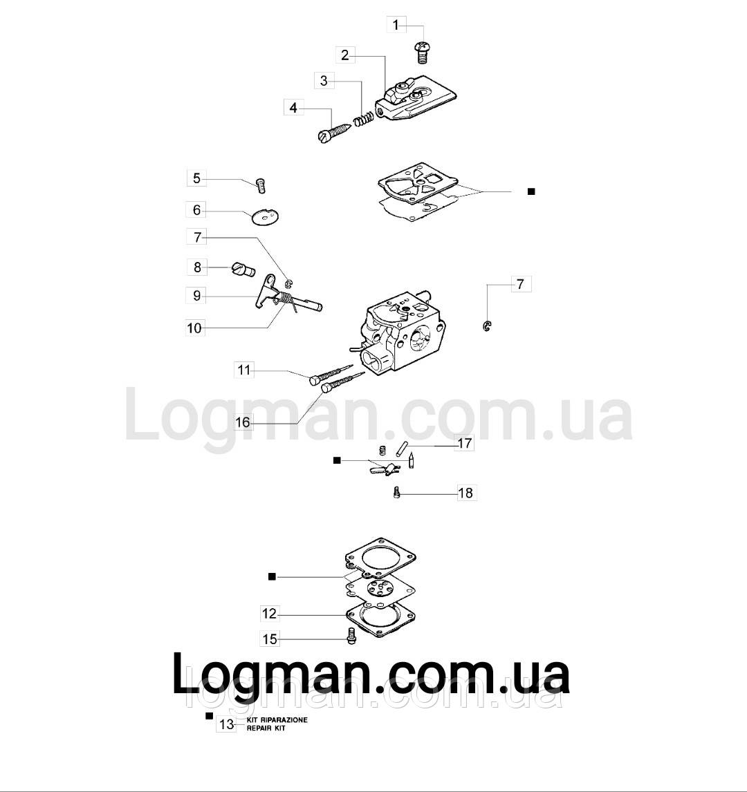 Оригінальний карбюратор Oleo-Mac BV300/Efco SA3000, фото 1