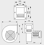Нагнітальний вентилятор CMB/2 180 (S&P 80/80/2) 1800м3/год (Польща), фото 5