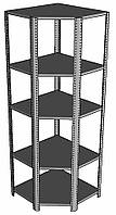 Стеллаж угловой металлический 2000 х 960 х 765 5 полок
