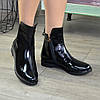 Черевики чорні жіночі лакові на низькому ходу, фото 2