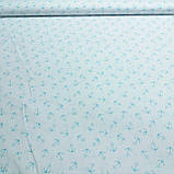 Бавовна Преміум з бірюзовими якорями на білому тлі, ширина 160 см, фото 2
