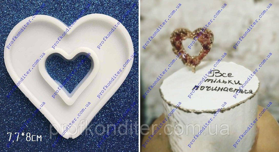 ЕКСКЛЮЗИВ! Силіконовий Молд для льодяників "Серце бубликом" 6,5 см, фото 1