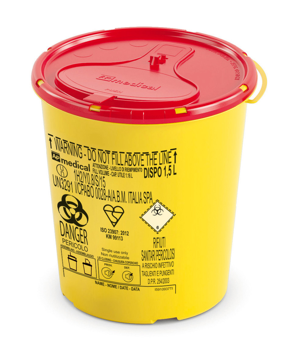 Контейнер для збору голок і медичних відходів 1,5 л, фото 1