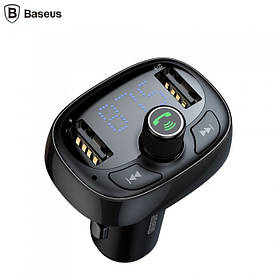 Автозарядка з блютузом ФМ трансмітер Baseus T typed S-09 3.4 A/2 USB (CCALL-TM01)