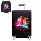 Чехол на чемодан защитный дорожный. Накидка эластичная для чемодана из микродайвинга, размер L, фото 2