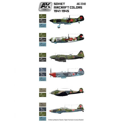 Набір акрилових фарб для радянських ВВС 1941-1945 рр. AK-INTERACTIVE AK-2240, фото 3