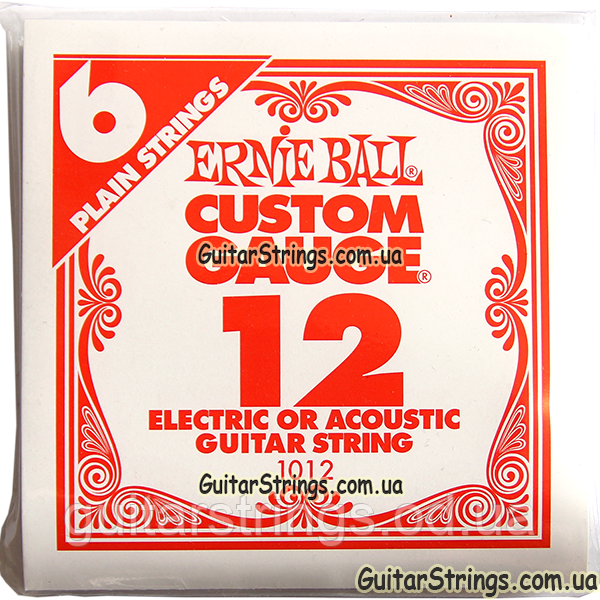Струна Ernie Ball 1012 Plain Steel.012 (акустика/електро) 6-Pack