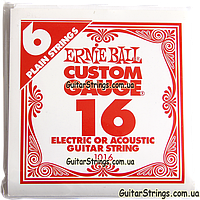 Струна Ernie Ball 1016 Plain Steel .016 (акустика/электро) 6-Pack