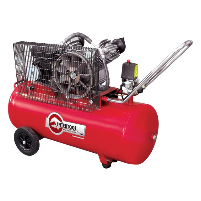 Компресор 100 л, 3 кВт, 220 В, 8 атм, 500 л/хв, 2 циліндри INTERTOOL PT-0014