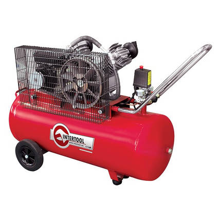 Компресор 100 л, 3 кВт, 220 В, 8 атм, 500 л/хв, 2 циліндри INTERTOOL PT-0014, фото 1