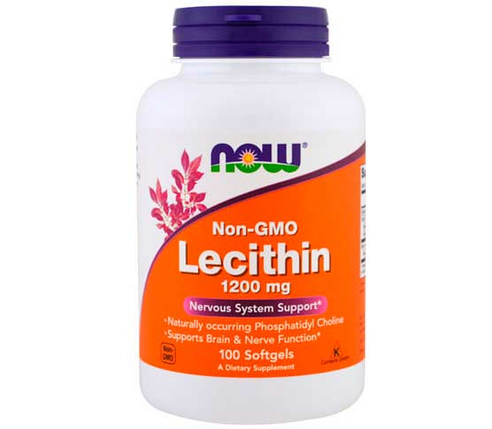 Lecithin 1200 mg NOW Foods 100 Softgels, фото 1