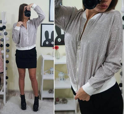 Жіноча блискучий бомбер із напиленням