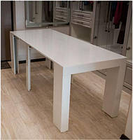 Розкладний стіл-консоль Пезаро, колір білий глянець 40+4х47,5/230х95х75 см