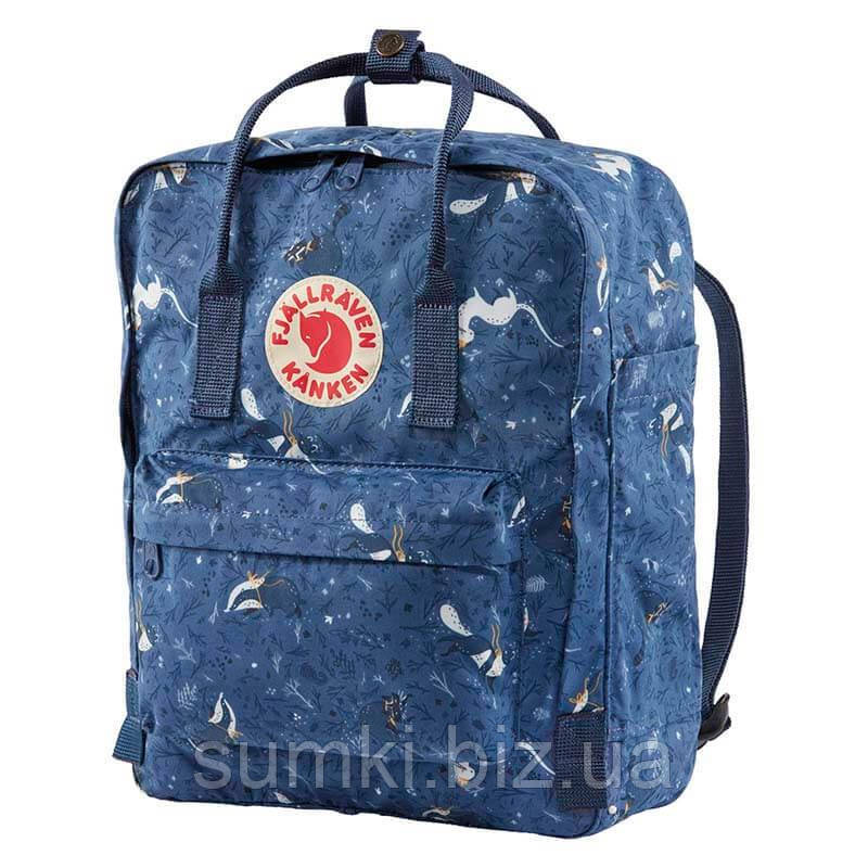 Рюкзак Fjallraven Kanken ART 16л classic BLUE FABLE якісний оригінал 2020 канкен з лисицею