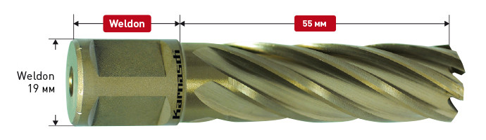 Корончатое сверло Karnasch Gold-Line 50 HSS-XE Weld. d=12 мм - фото 4 - id-p301195205