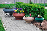 Вазон вуличний ф 350 мм, садово - парковий пластиковий для квітів (Термочаша - подвійні стінки) будь-який колір, фото 8