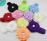 Дитяча блакитна пов'язка - квітка 12см, окружність 28-50см, фото 3