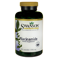 Ниацинамид, витамин В-3, Niacinamide Swanson 500 мг, (250 капс.)