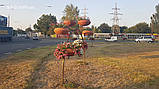 Вазон вуличний ф 450 мм, садово - парковий пластиковий для квітів (Термочаша - подвійні стінки) Червоний граніт, фото 4