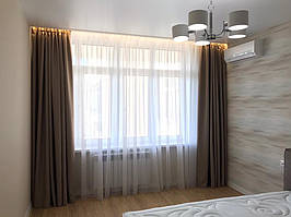 Шторы блэкаут с тюлем