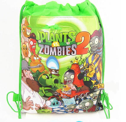 Рюкзак-мішок для іграшок, взуття, одягу рослині проти зомбі/Plants vs Zombies Подарункова Сумка