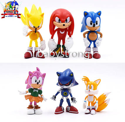 Набір фігурок Супер Сонік 6 шт 6-7 см і його друзі Super Sonic Ожина