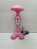 Настільна лампа Tinko рожевий Бегемот з годинником, шкільна