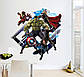3D інтер'єрні вінілові наклейки на стіни Халк, Тор, Капітан Америка 60-60 см у дитячу.Обої Марвел Месники, фото 6