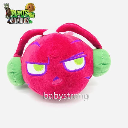 М'яка плюшева іграшка рослиніння проти зомбі Вишня в навушниках із гри Plants vs Zombies 13 см