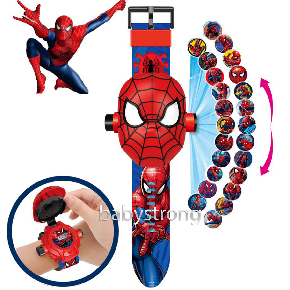 Проєкційний дитячий годинник Людина Павук — 24 типи зображення героїв.Projector Watch. Чудовий Подарунок!