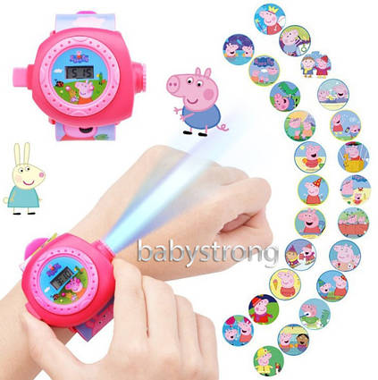 Проєкційний дитячий годинник Свинка Пеппа — 24 типи зображення героїв.Projector Watch. Чудовий Подарунок!