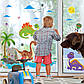 3D інтер'єрні вінілові наклейки на стіни Динозаври — Сонце — Тучі — Пальма 90-60 см у дитячу.Обої, фото 4