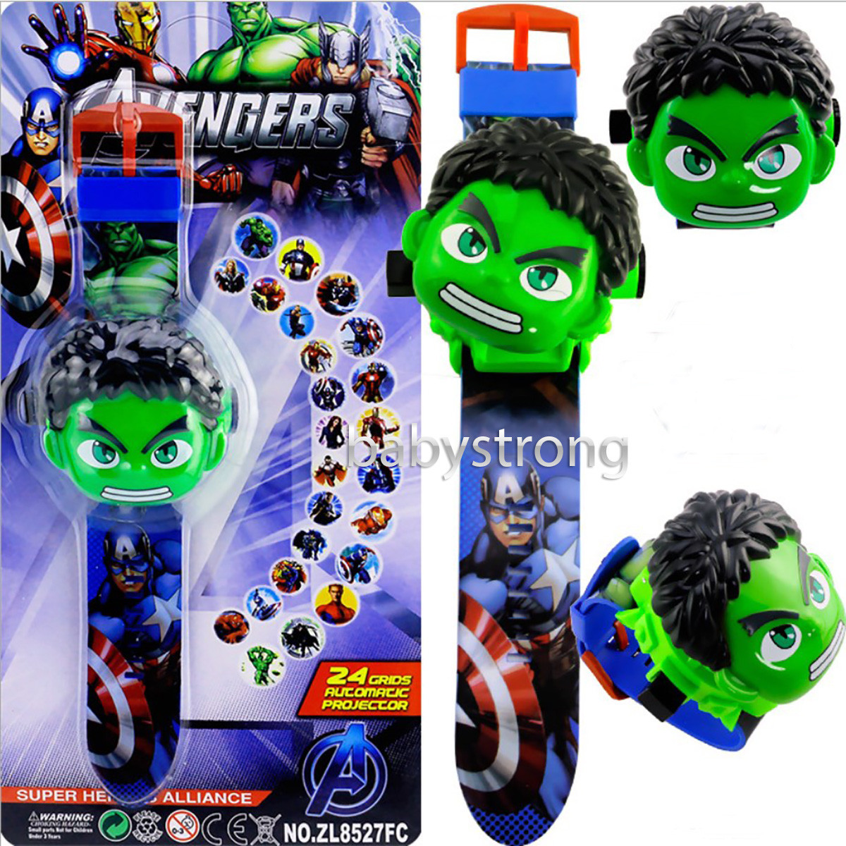 Проєкційний дитячий годинник Халк/Hulk — 24 типи зображення героїв.Projector Watch. Чудовий Подарунок!