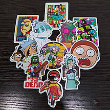 Набір вінілових наклейок стикерів Стикерпак Rick and Morty Рік і Морт Стикербомбінг на автотелефон (20 штук), фото 4