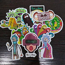 Набір вінілових наклейок стикерів Стикерпак Rick and Morty Рік і Морт Стикербомбінг на автотелефон (20 штук), фото 5