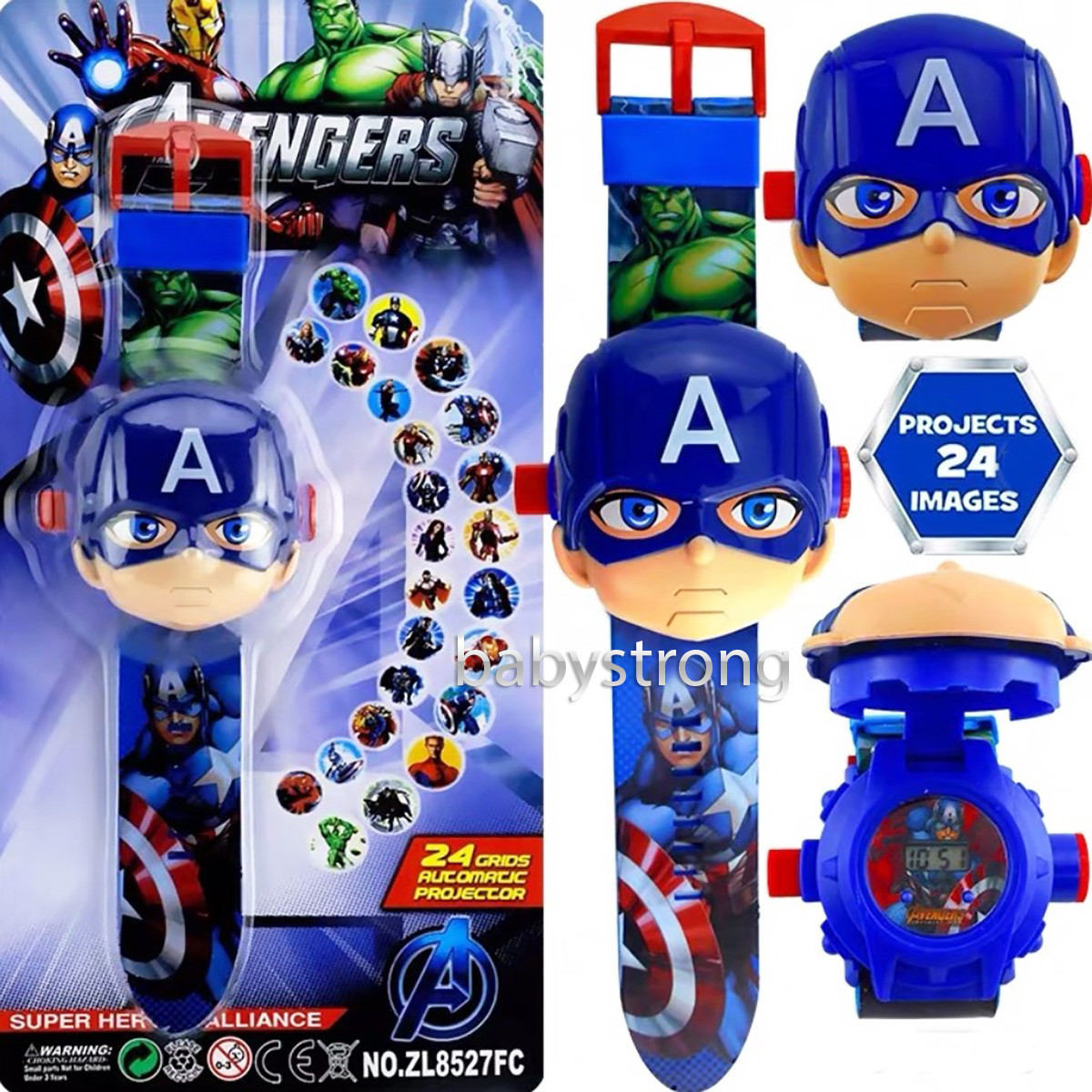 Проєкційний дитячий годинник Капітан Америка — 24 типи зображення героїв.Projector Watch. Чудовий Подарунок!