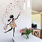 3D інтер'єрні вінілові наклейки на стіни "Квіткова Фея з Метеликами" 90-60 см у дитячу. Декор, фото 4