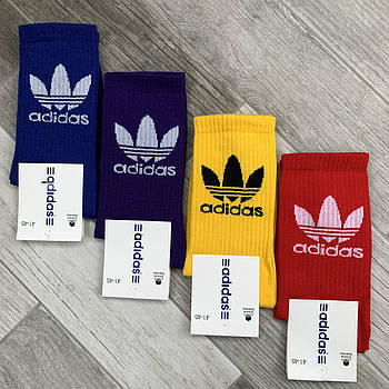 Шкарпетки чоловічі демісезонні х/б спортивні Adidas, Germany, 41-45 розмір, високі, асорті, 06298