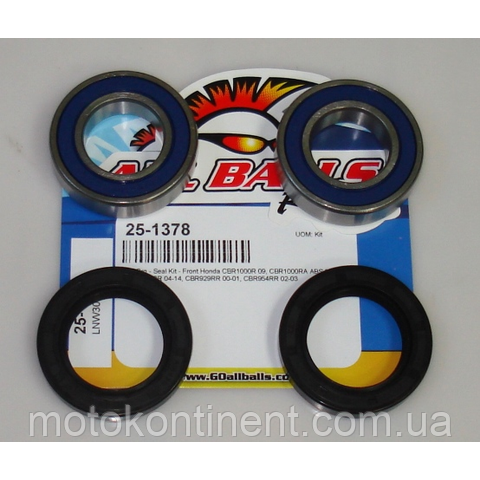 ALL BALLS 25-1378 підшипники переднього колеса 25x47x12 (6005) HONDA CBR 900/1000,Yamaha MT10/YZFR6...