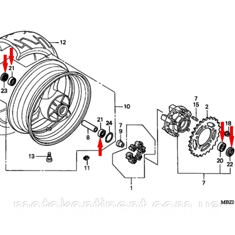 ALL BALLS 25-1468 подшипники заднего колеса 22x56x17
